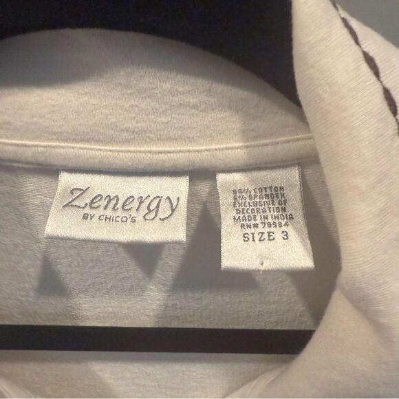 Chico's Casual Jacket with beaded heart embellishment on back size XL - Picture 5 of 5